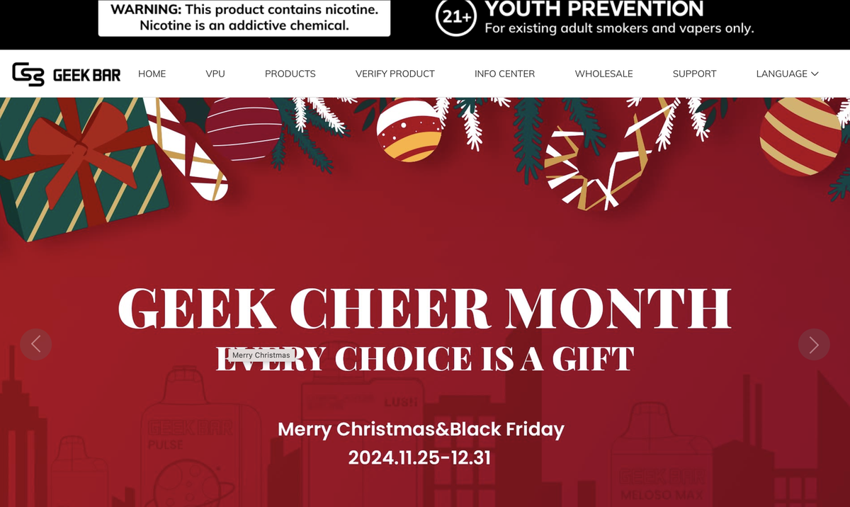 GEEKBAR, FLUM, and RAZ Release Christmas-Themed E-Cigarettes with Holiday Flavors