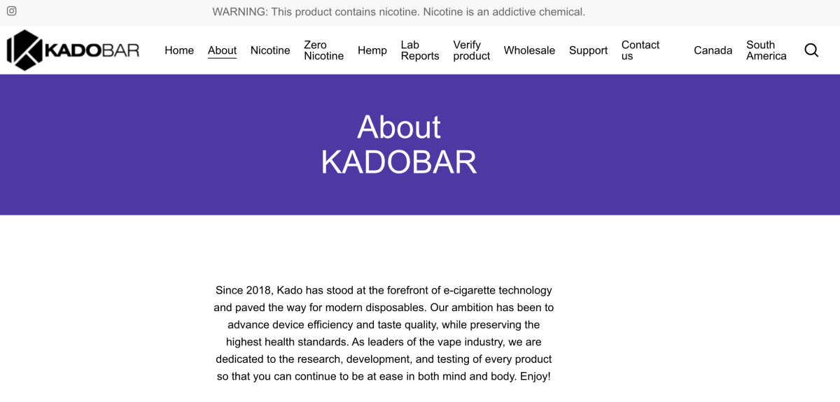 产品｜道森旗下品牌KADOBAR推出新品 搭载多档位冰度/尼古丁调节功能