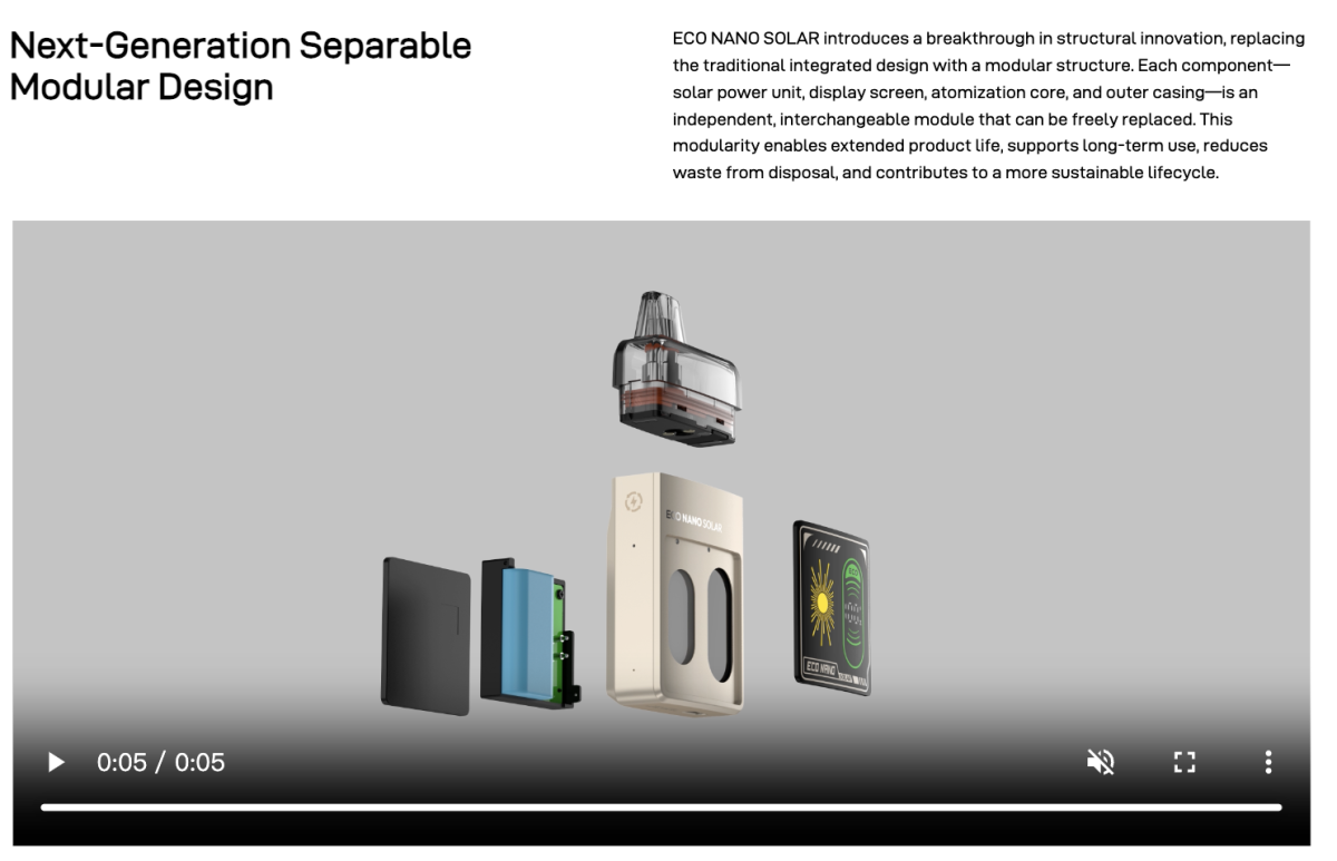 产品｜电子烟迈入太阳能时代？VAPORESSO展示太阳能概念电子烟 