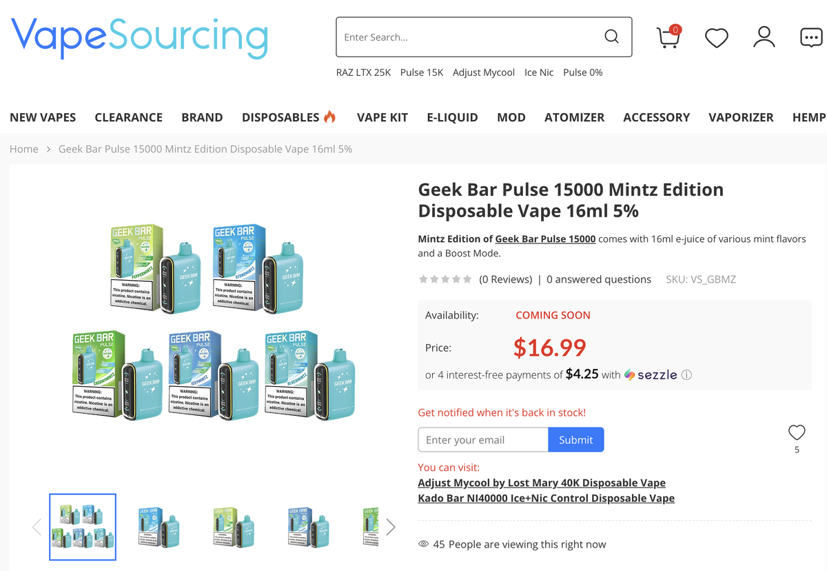 Geek Bar Pulse Mintz: New Mint Flavor E-cigarette Launched in US