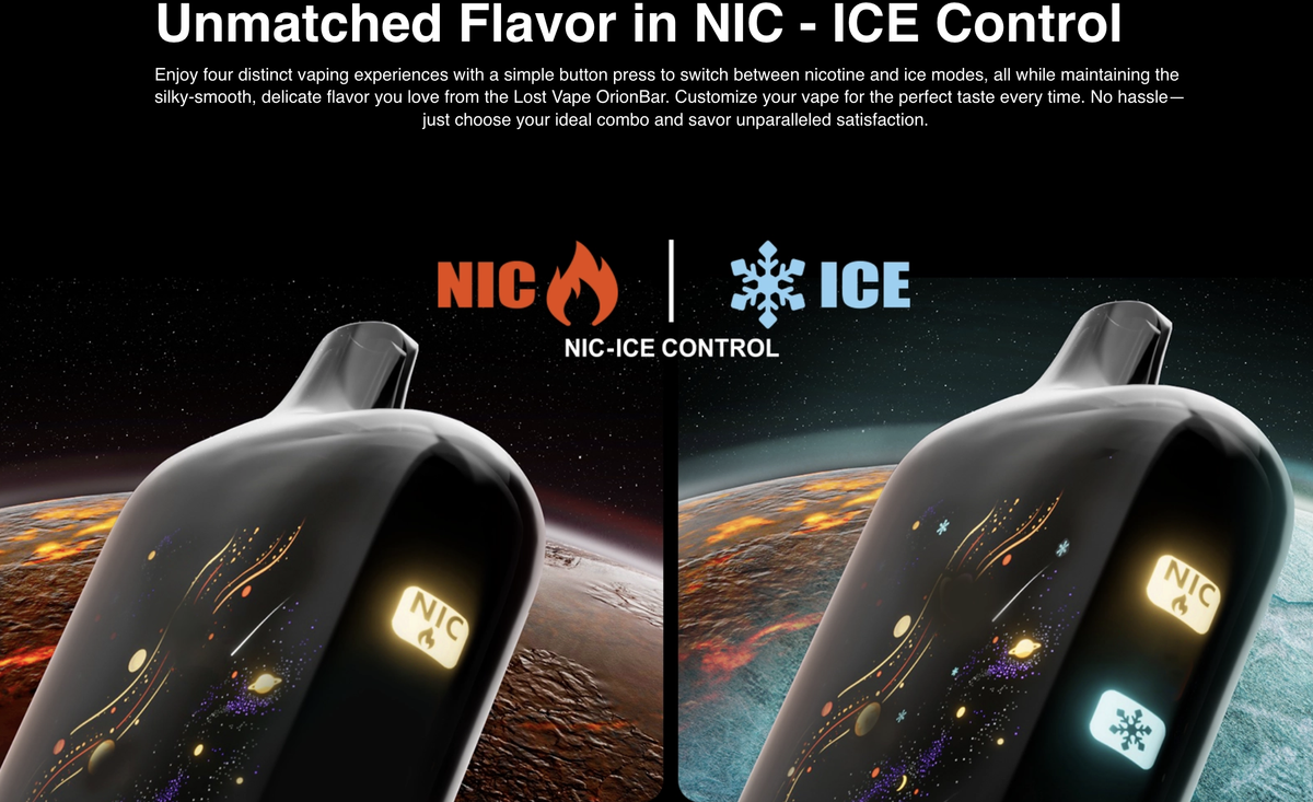 LOST VAPE Launches 50,000-Puff Ice & Nic Adjustable Orion Bar with 360° 3D Curved Screen