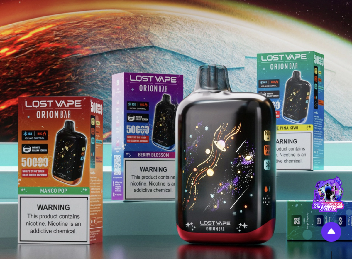 LOST VAPE Launches 50,000-Puff Ice & Nic Adjustable Orion Bar with 360° 3D Curved Screen