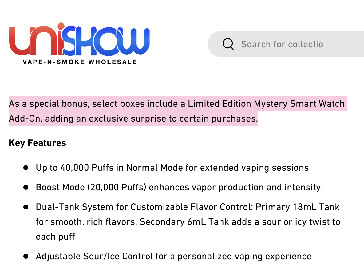 New Release: AIRFUZE Addon 40K e-cigarette with Smartwatch Attachment