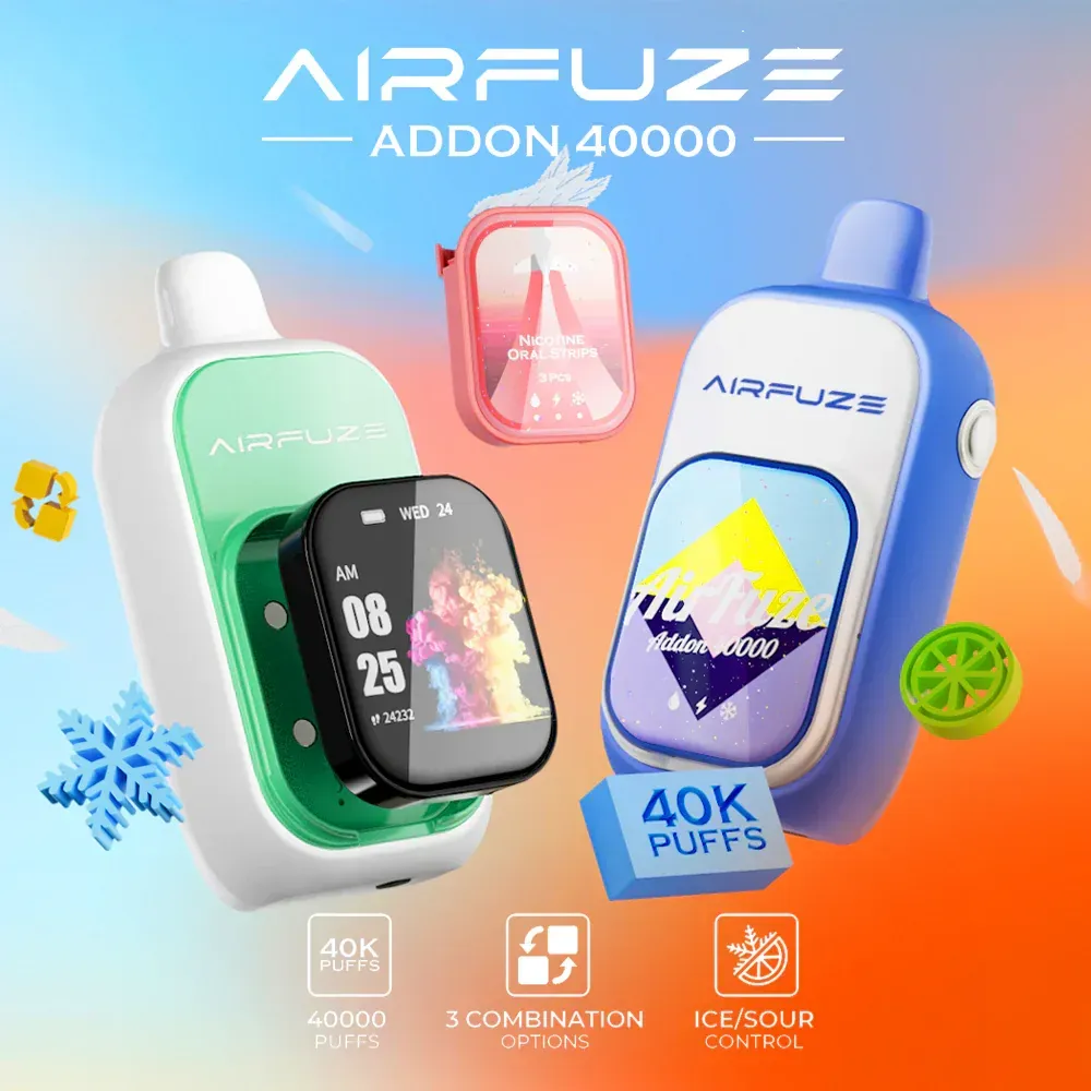 New Release: AIRFUZE Addon 40K e-cigarette with Smartwatch Attachment