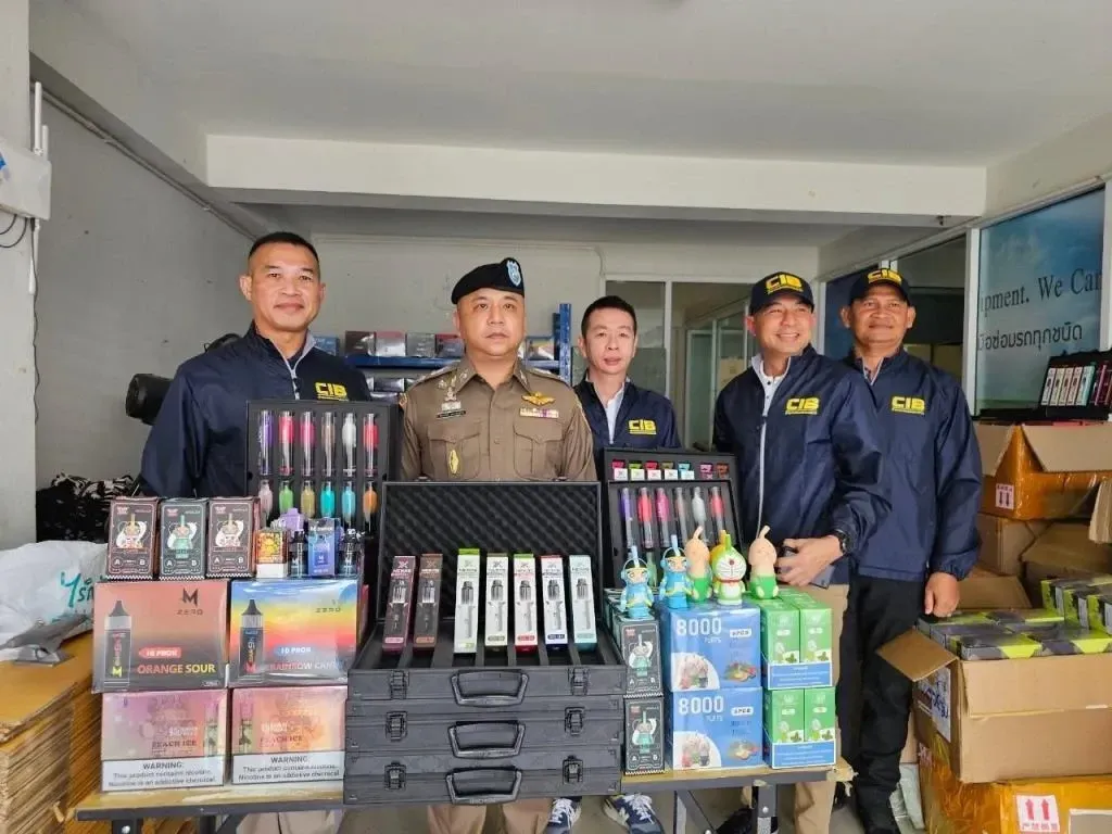 Thai Police Bust Large Online E-cigarette Warehouse in Chumphon Province