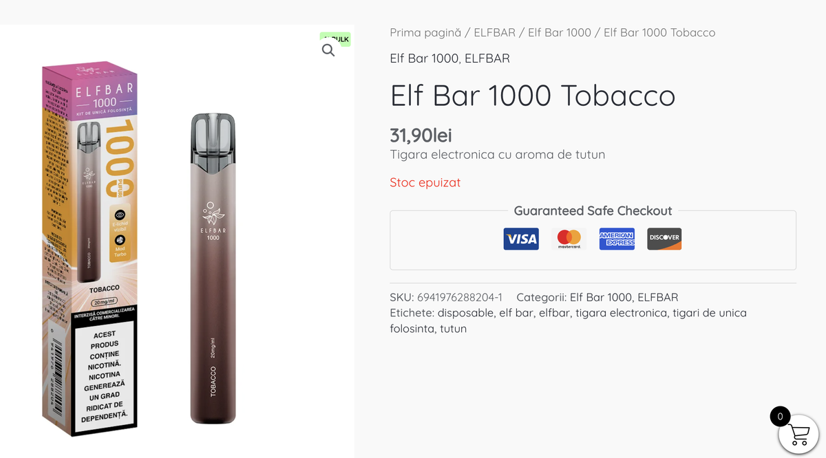 ELFBAR 1000: “First Disposable with Visible E-liquid” Launched in Romania