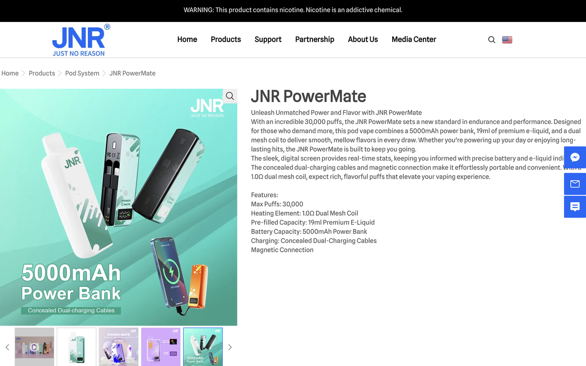 JNR Unveils New e-cigarette Models: PowerMate 30K and AeroX 32K