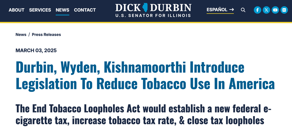 The End Tobacco Loopholes Act: Closing Taxation Gaps for Health