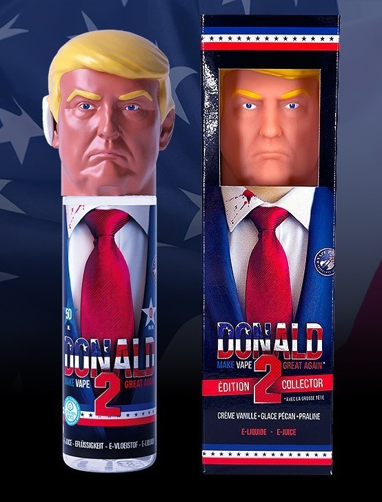 Donald 2 e-liquido para cigarrillo electrónico: Diseño innovador de empaque en VAPEXPO Paris