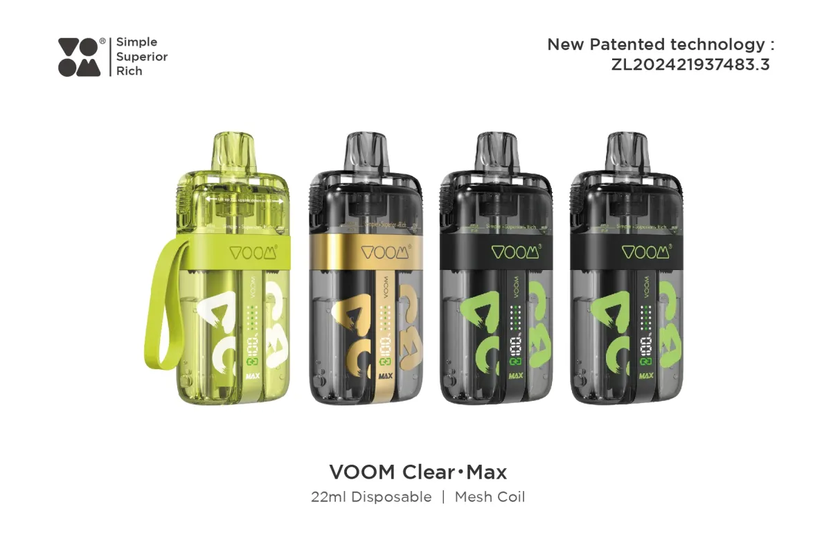 产品｜VOOM推出Clear Max电子烟 采用6+16ML透明油舱 面向欧美等四大市场发布