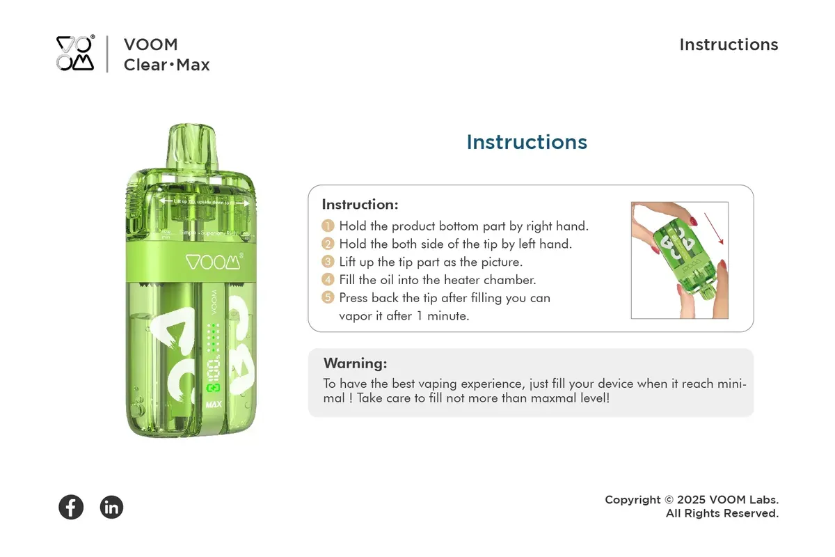 VOOM Clear Max: Transparent Disposable E-cigarette for Multiple Markets