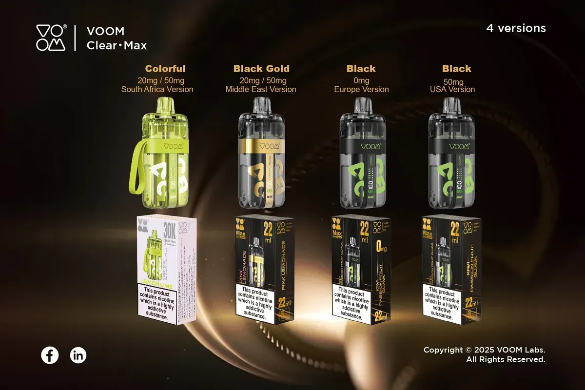 VOOM Clear Max: Transparent Disposable E-cigarette for Multiple Markets