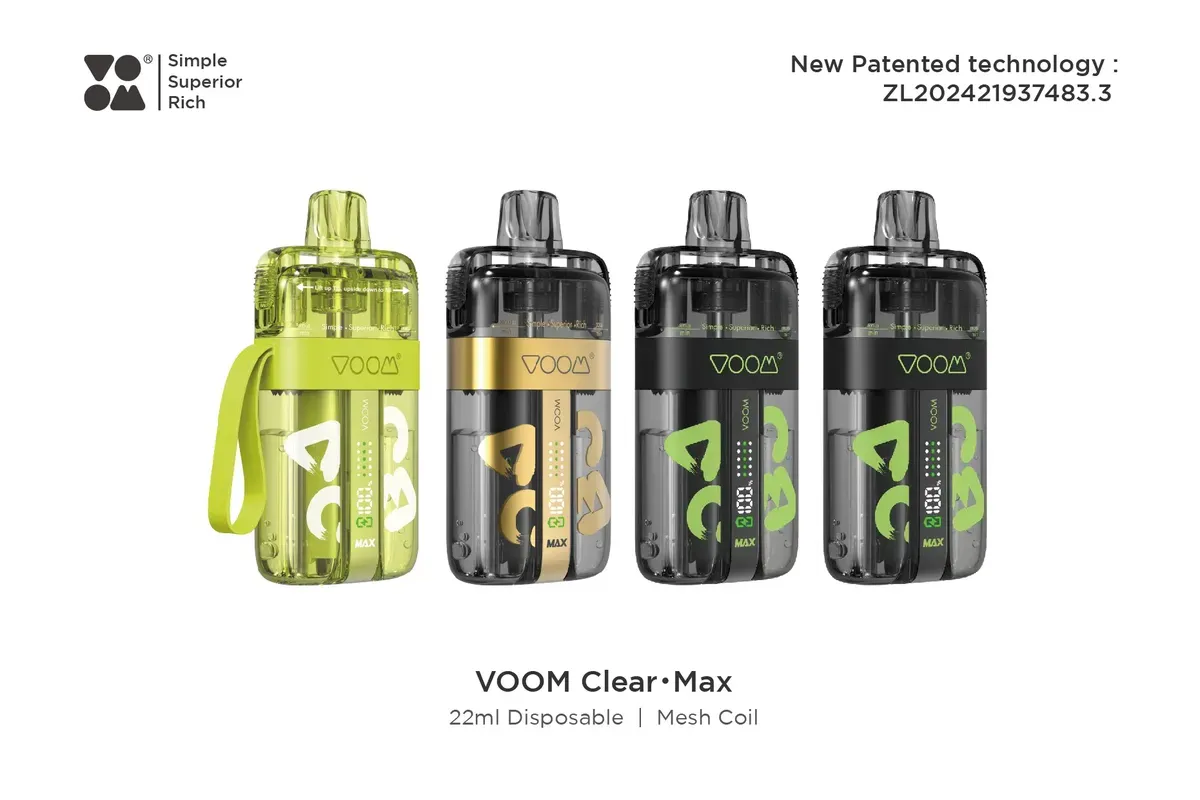 VOOM Clear Max: Cigarrillo electrónico desechable transparente para múltiples mercados.