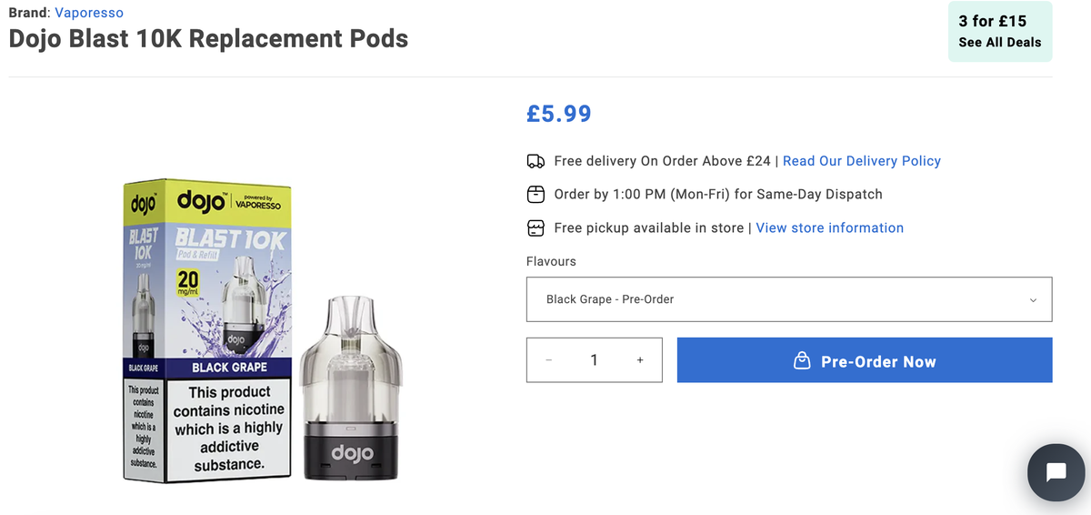 DOJO BLAST 10K: Innovative E-cigarette with 2+8 Pod System