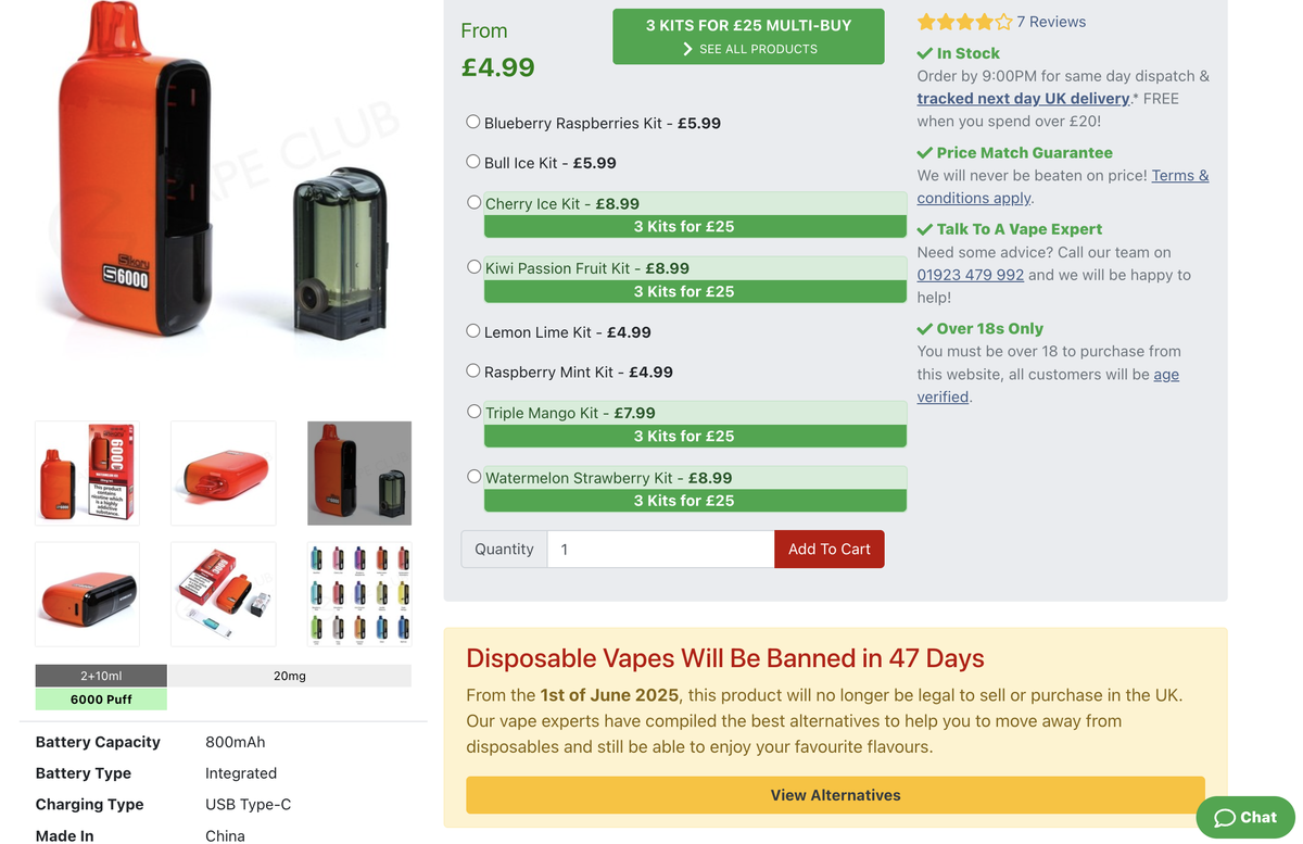 New E-cigarette Products Announced in UK Regulatory Database