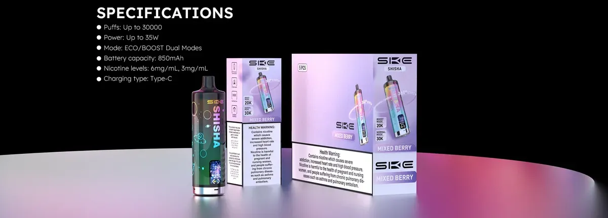 SKE Launches First Disposable Hookah-Style E-Cigarette with 18 Flavors in Black and White Editions