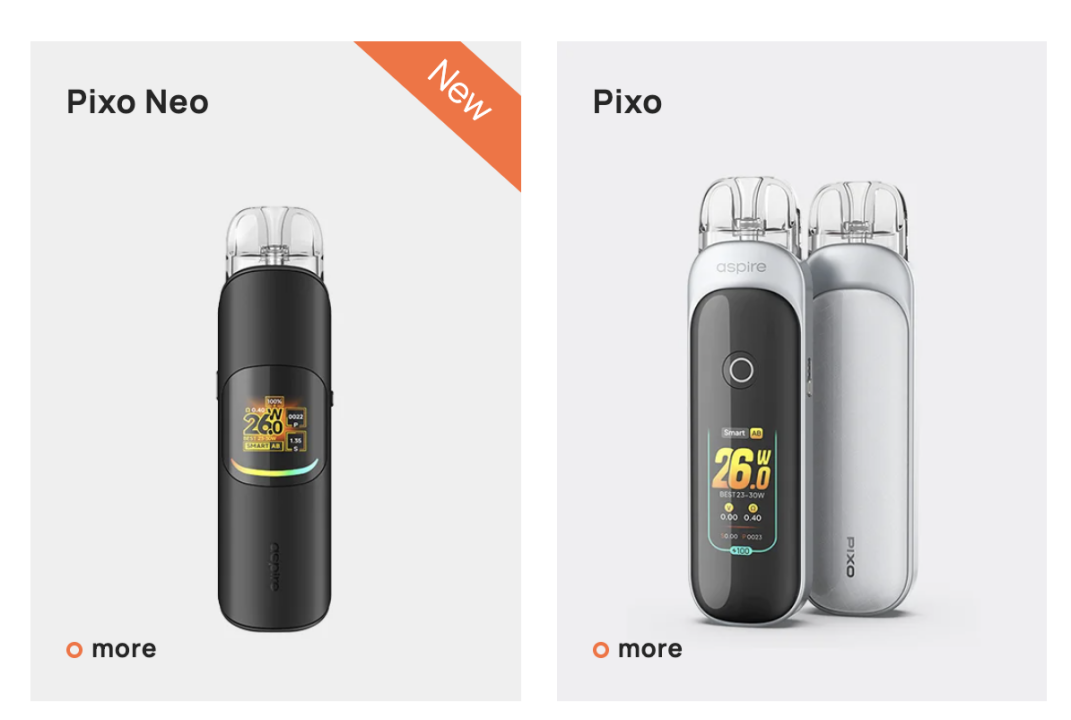 Three Sizes, Multiple Pods: Aspire Launches Open-System E-Cigarette Pixo Neo
