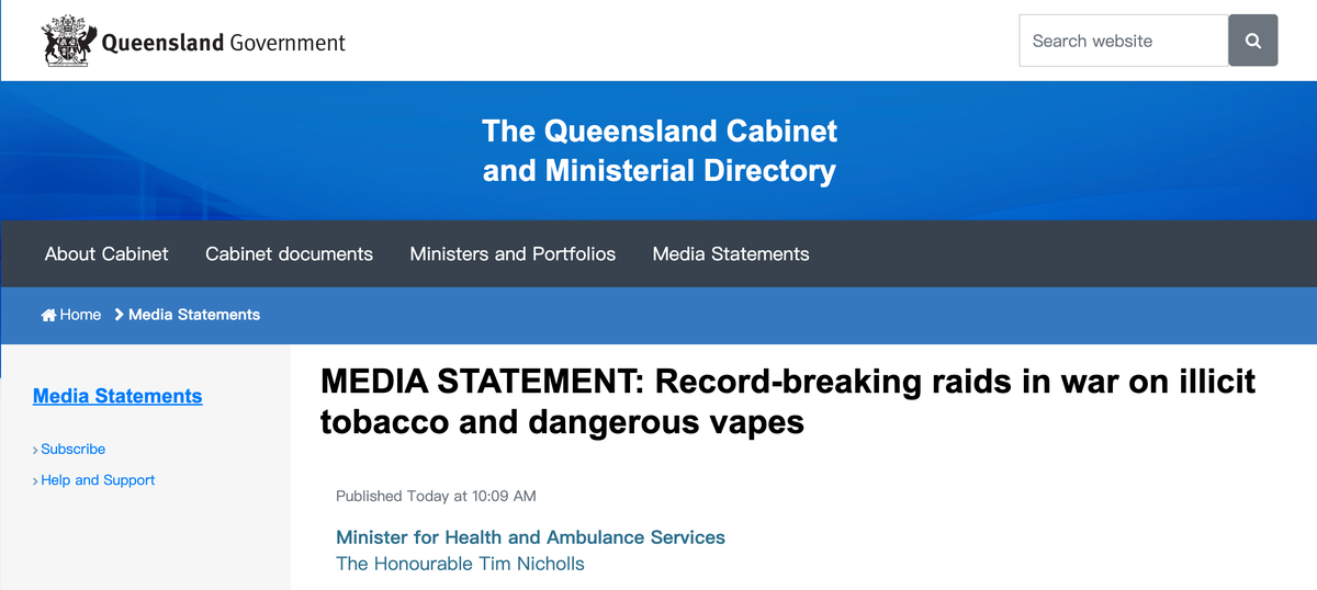 Queensland, Australia Seizes 76,000 E-cigarettes and Tobacco Products Worth $20.8M