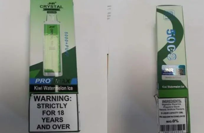 La HSE advierte sobre cigarrillos electrónicos de alto contenido de nicotina falsamente etiquetados como libres de nicotina.