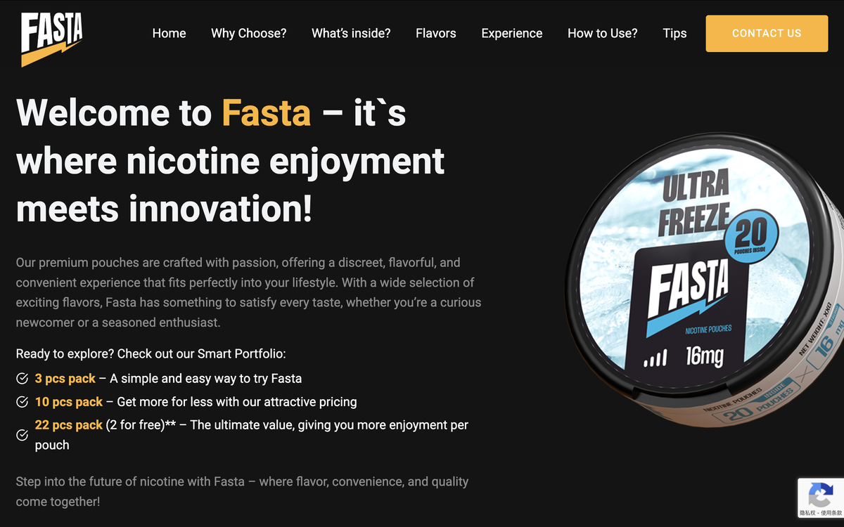 Product | FASTA Nicotine Pouches Launch in U.S. with 22 Pouches per Can and 2 Nicotine Strengths