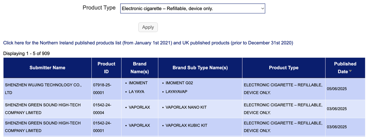 Product | First Wave of Listings After UK Ban: Nearly 200 Pod SKUs Released, with HAYATI, FUMOT Among Key Launches