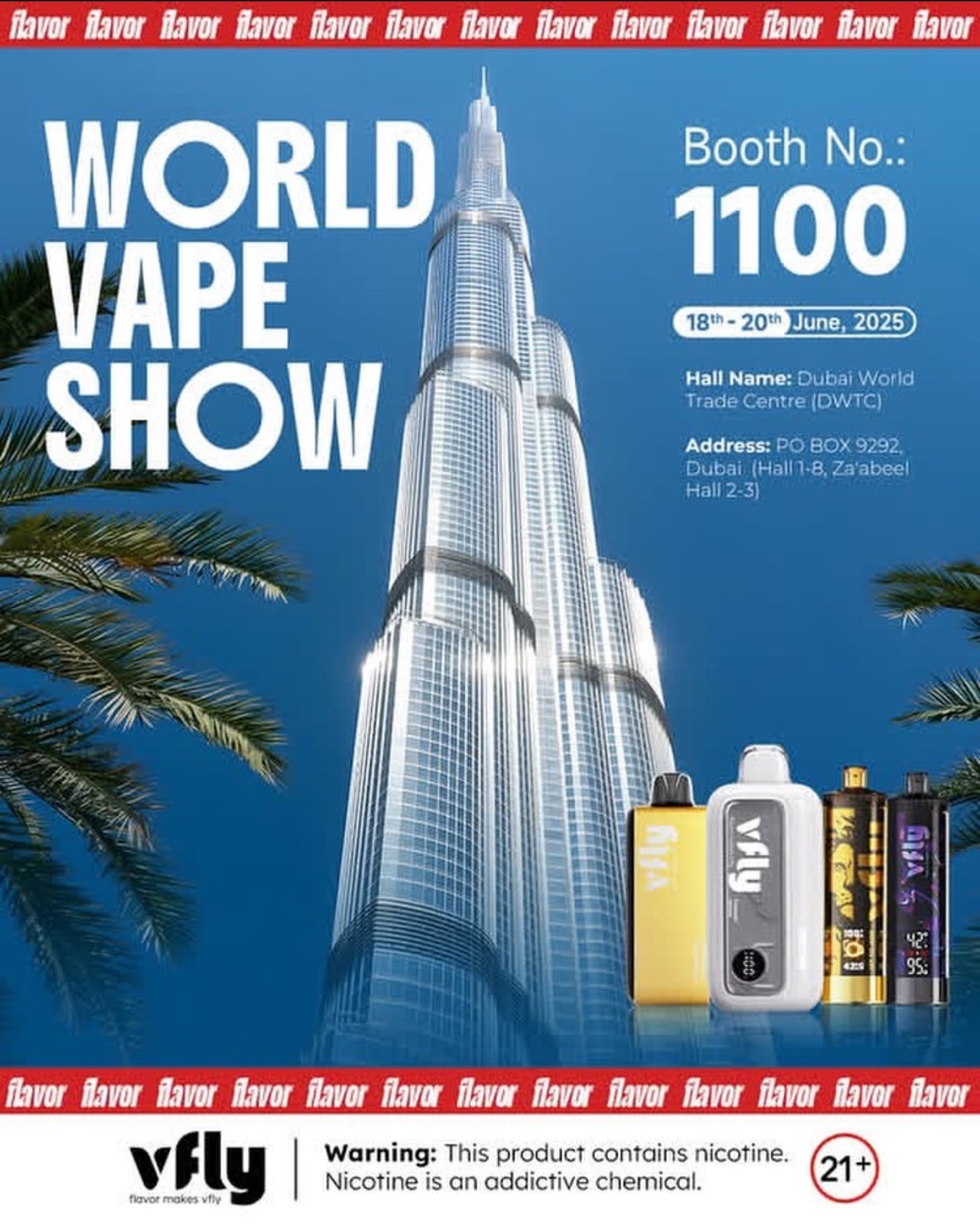 La Feria Mundial del Vape se llevará a cabo en Dubai del 18 al 20 de junio.