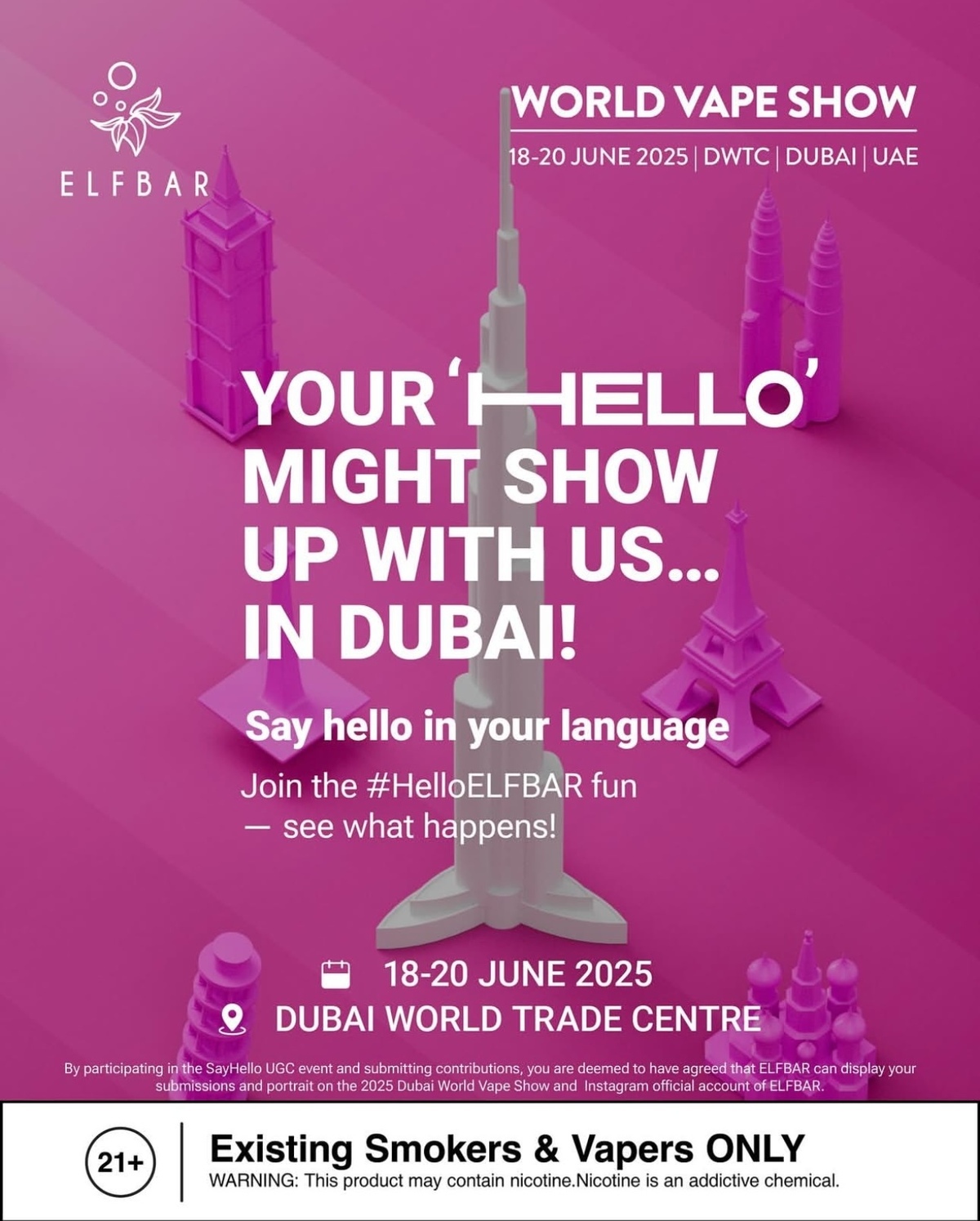 La Feria Mundial del Vape se llevará a cabo en Dubai del 18 al 20 de junio.