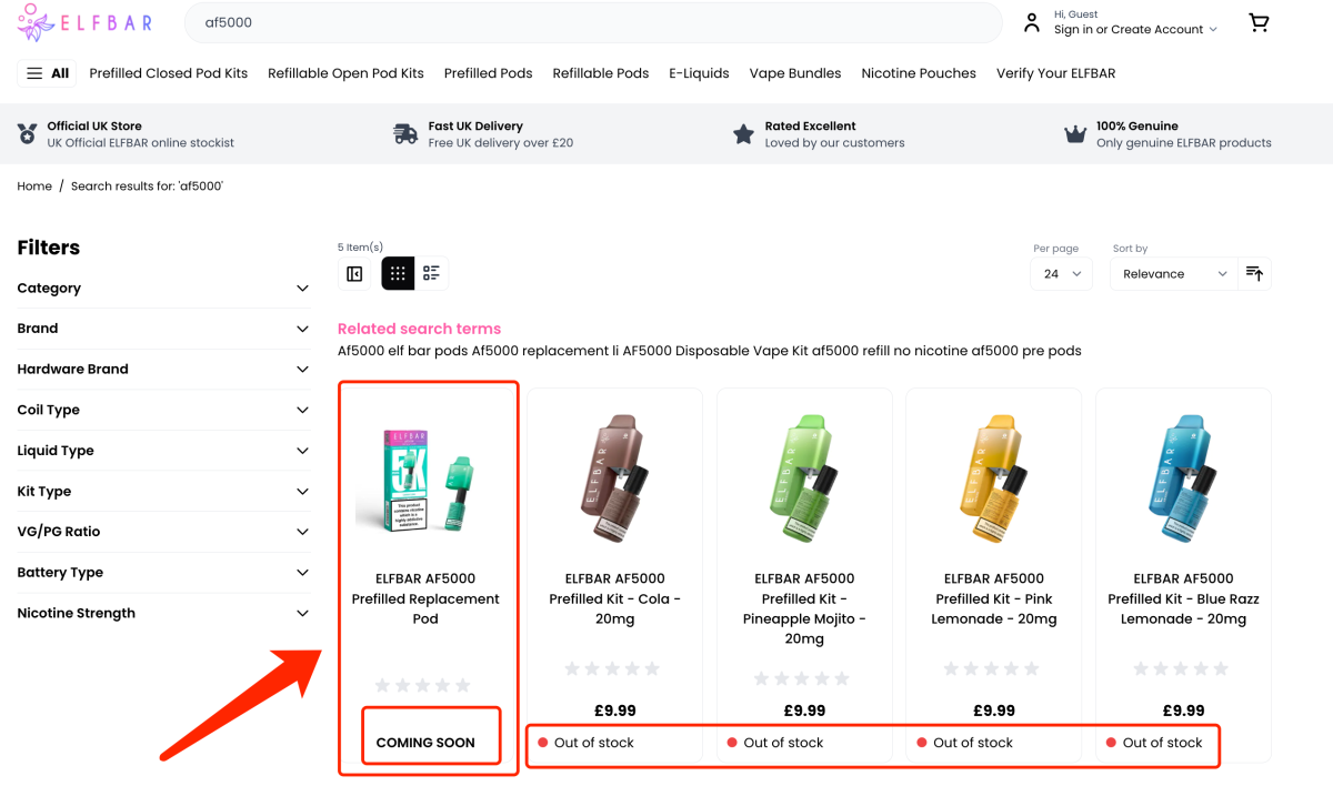 2Firsts观察|英国一次性禁令落地:ELFBAR AF5000停售,可替换版即将上线