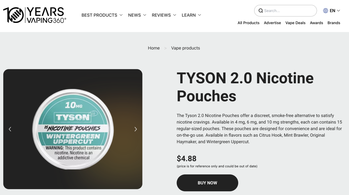产品|口味以拳击风格命名 泰森电子烟品牌TYSON 2.0在美发售尼古丁袋