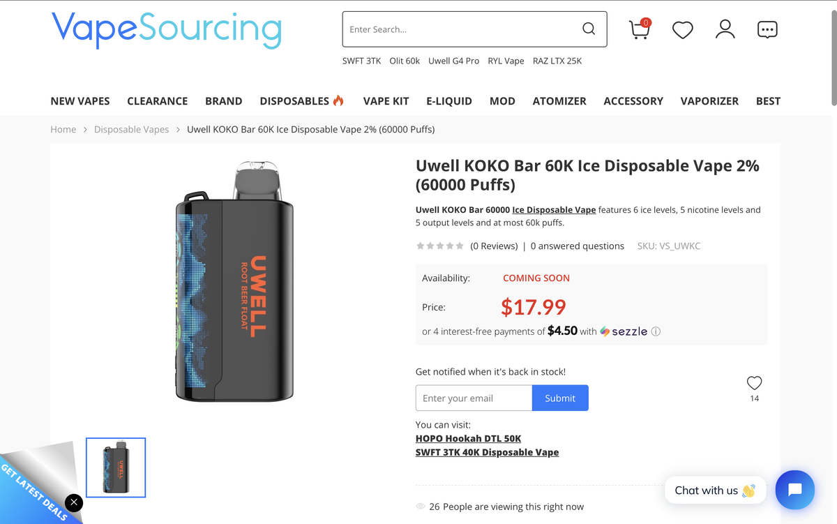 Product | 60,000 Puffs & Adjustable Settings: UWELL KOKO BAR 60K ICE Launches in U.S.