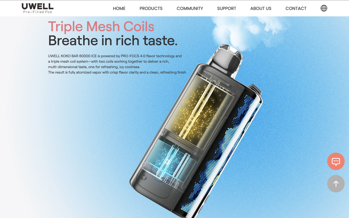 Product | 60,000 Puffs & Adjustable Settings: UWELL KOKO BAR 60K ICE Launches in U.S.