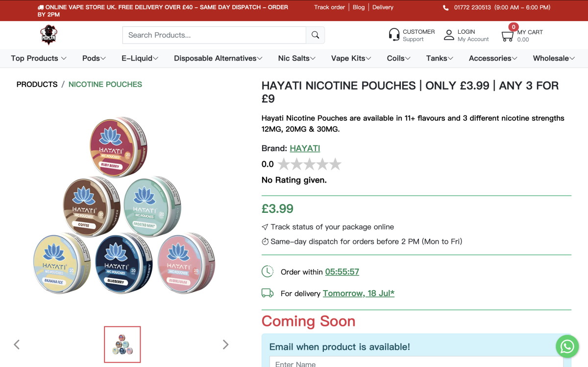 产品｜突出凉感口味设计 主攻英国与阿联酋市场 HAYATI推出尼古丁袋