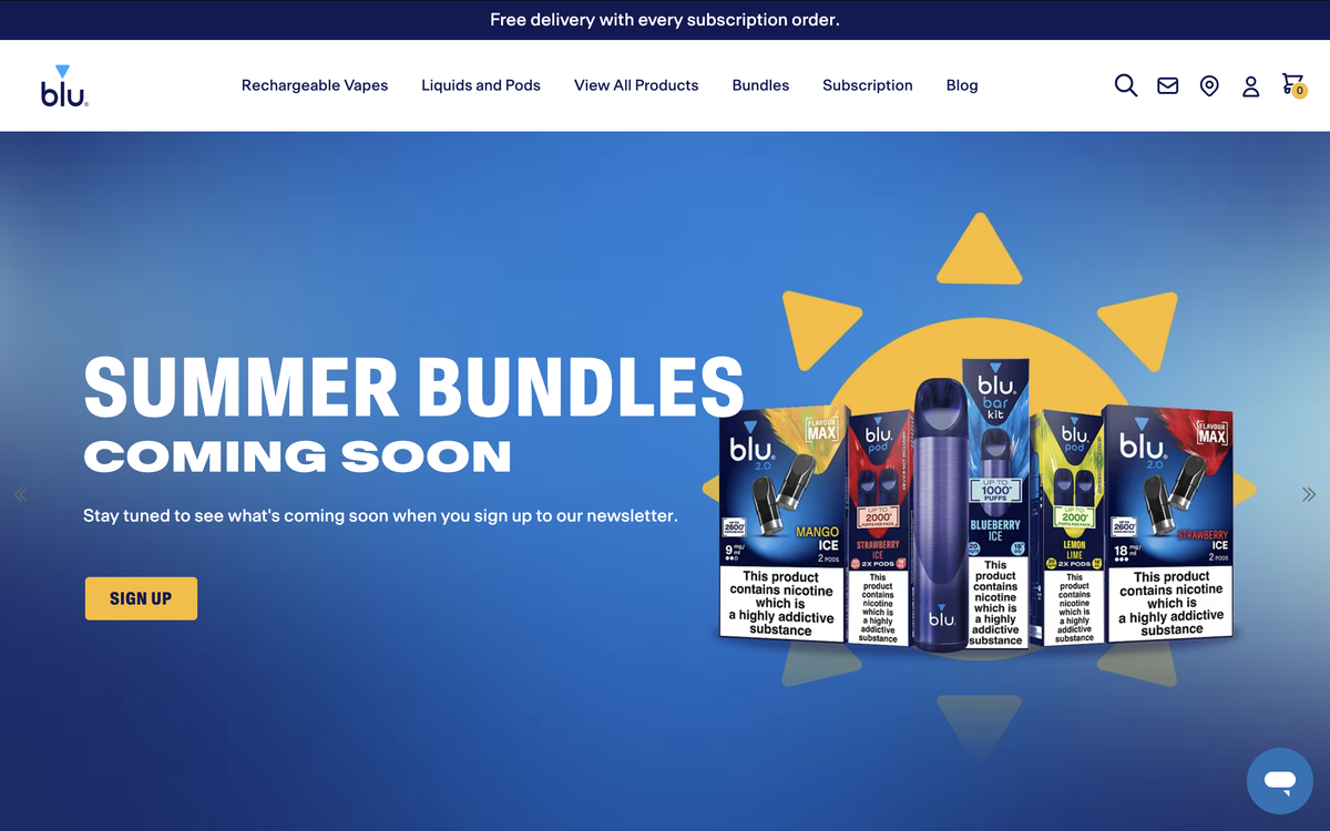 Blu lanzará próximamente paquetes de verano con sabores frescos.