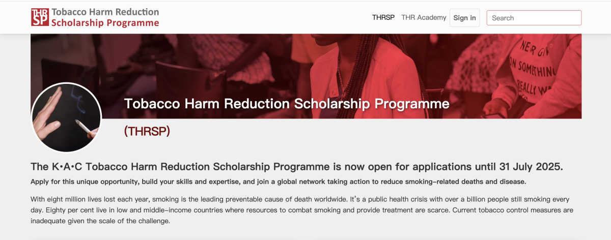 Global ScholarshipProgramme Seeks Tobacco Harm Reduction Leaders of Tomorrow – One Week Left to Apply