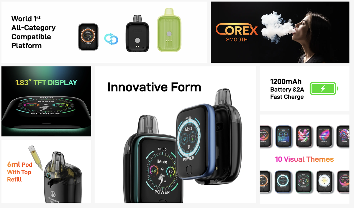 Product | VAPORESSO and DOJO Launch iMate Series: A Dual-Compatible Platform for Open-System and Disposable Devices