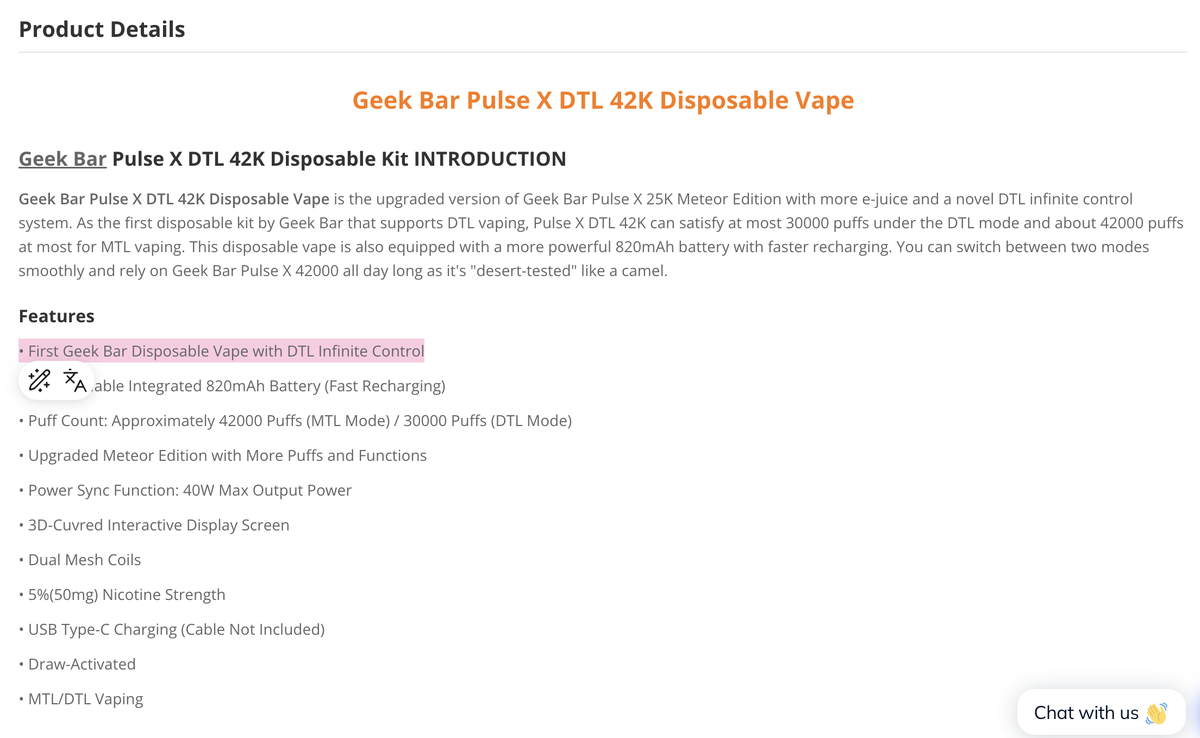 Product | GEEKBAR Launches First DTL Model in the U.S. with 5% Nicotine