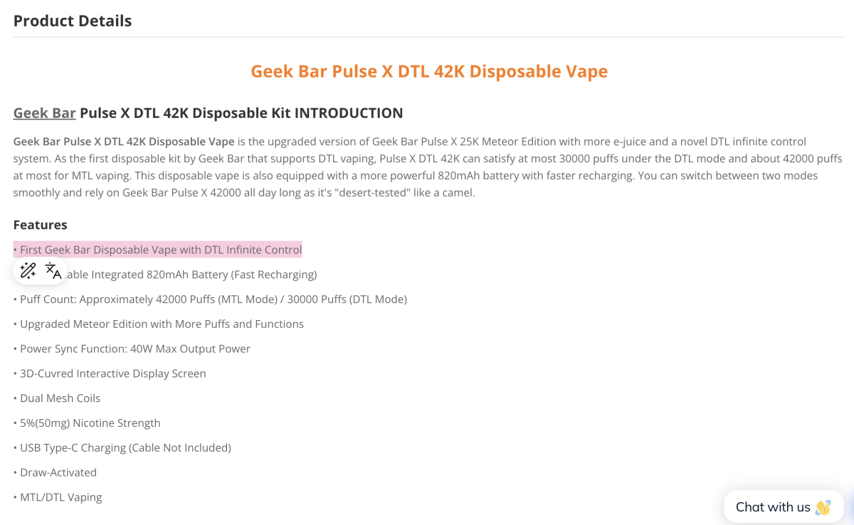 产品|GEEKBAR Pulse X系列在美发布首款肺吸产品,尼古丁浓度达5%