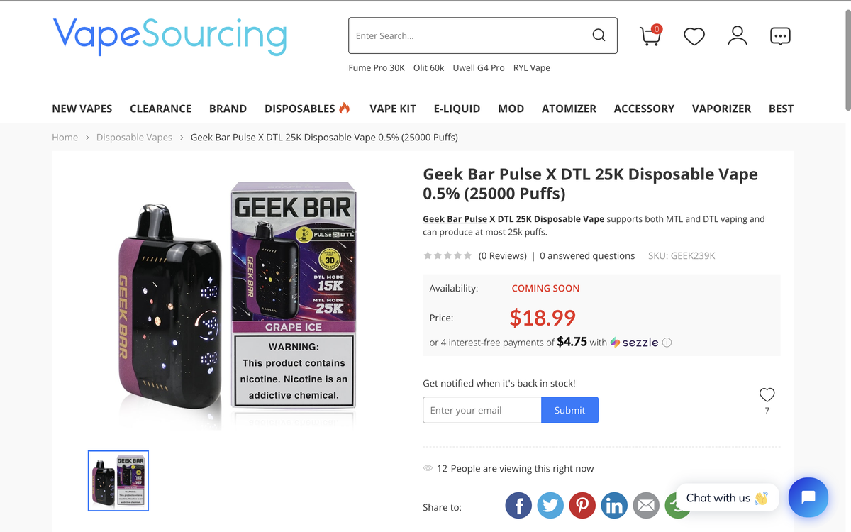 Product | GEEKBAR Launches First DTL Model in the U.S. with 5% Nicotine