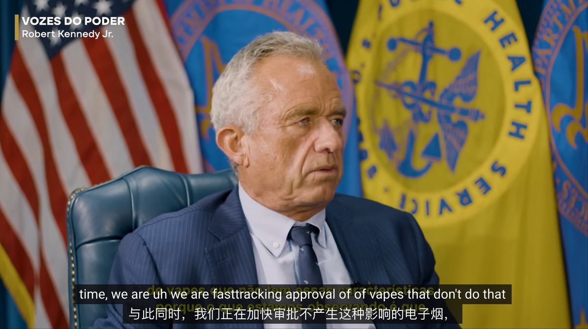 US Health Secretary Kennedy Jr.: Crack Down on Youth-Oriented E-Cigs, Expedite Safer Alternatives