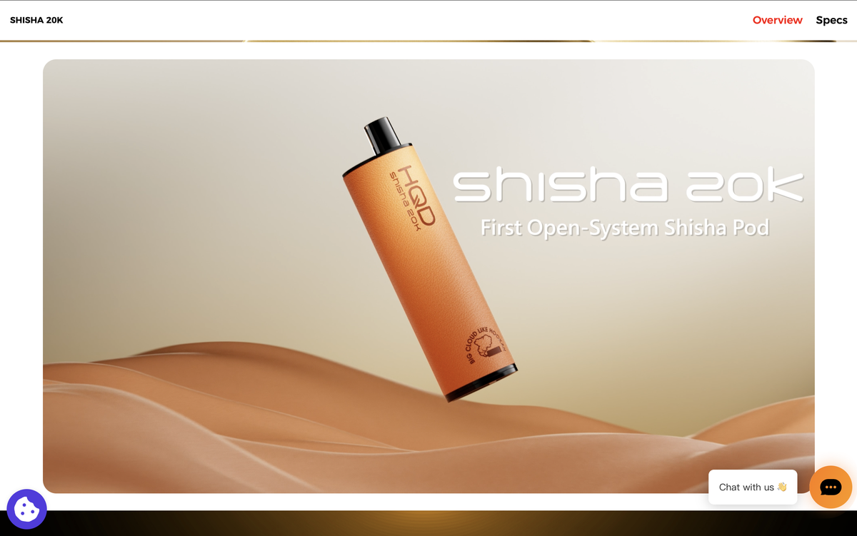HQD announces the release of its first open-system shisha vape, which can deliver up to 20,000 puffs per single refill