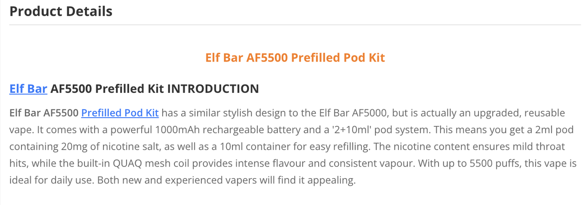 Product | Following the discontinuation of the AF5000, ELFBAR launches compliant alternative AF5500 in the UK.