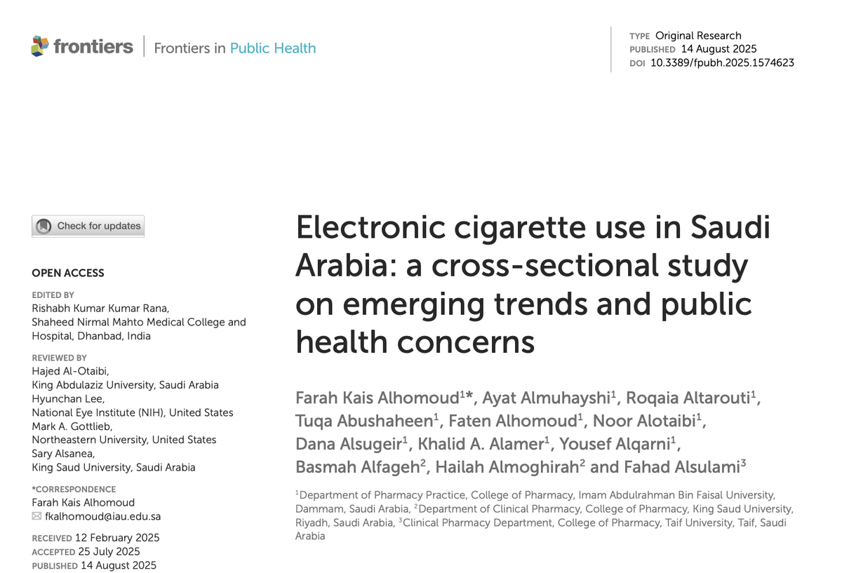Research Brief | Saudi Arabia youth prefer high-nicotine e-cigarettes; retail store and online are the main purchasing channels