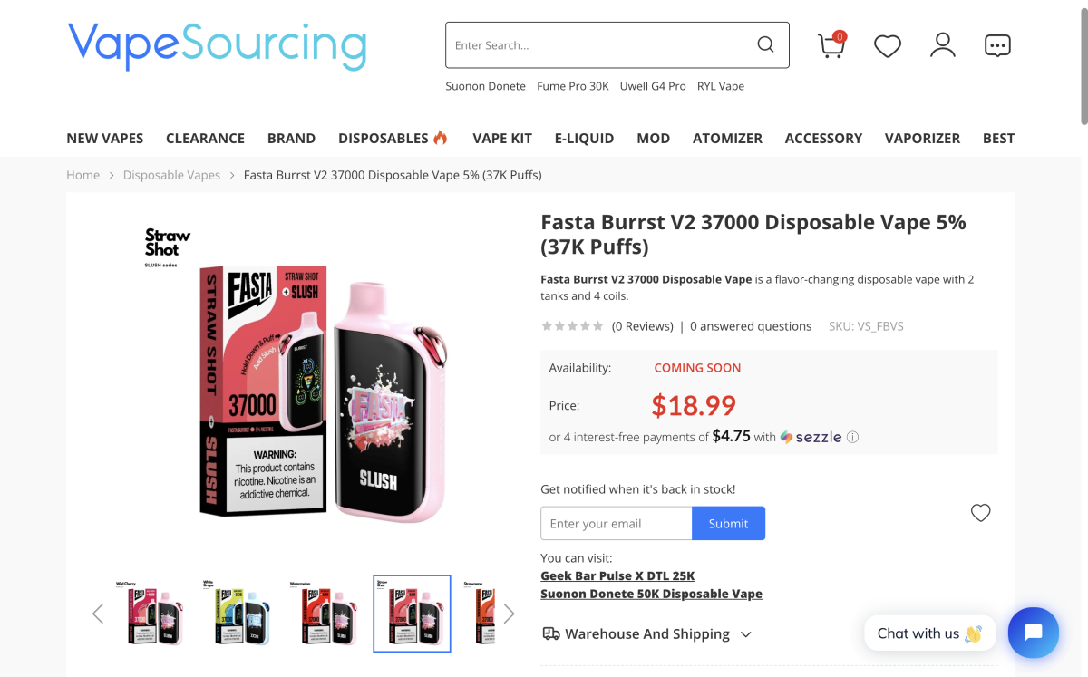产品|提供4种口味调节版本可选 Fasta Burrst V2 37000上线美国