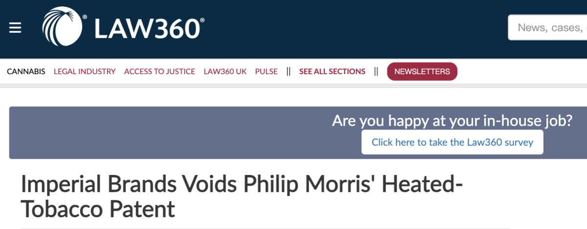 EPO Invalidates Philip Morris Heated Tobacco Patent After Imperial Brands Challenge