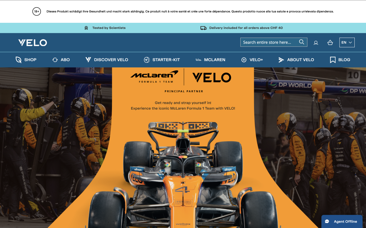 英美烟草旗下VELO推出迈凯伦 F1 限量联名款:美区价格仅为欧、英区六成