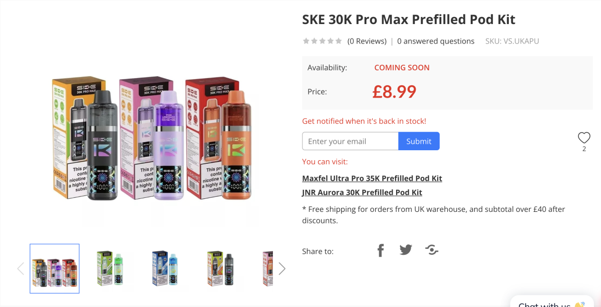 产品|双口味+3万口,SKE2合1新品登陆英国多经销平台
