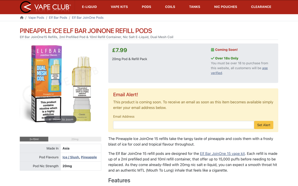 Product | Three Power Levels + “2+10” Setup: ELFBAR JoinOne Series Launches in UK Retail