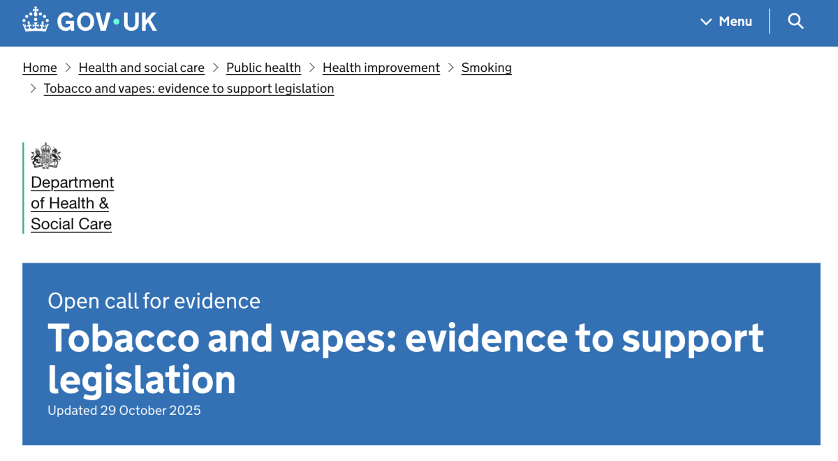 UK Launches Call for Evidence to Shape New Tobacco and Vapes Regulations