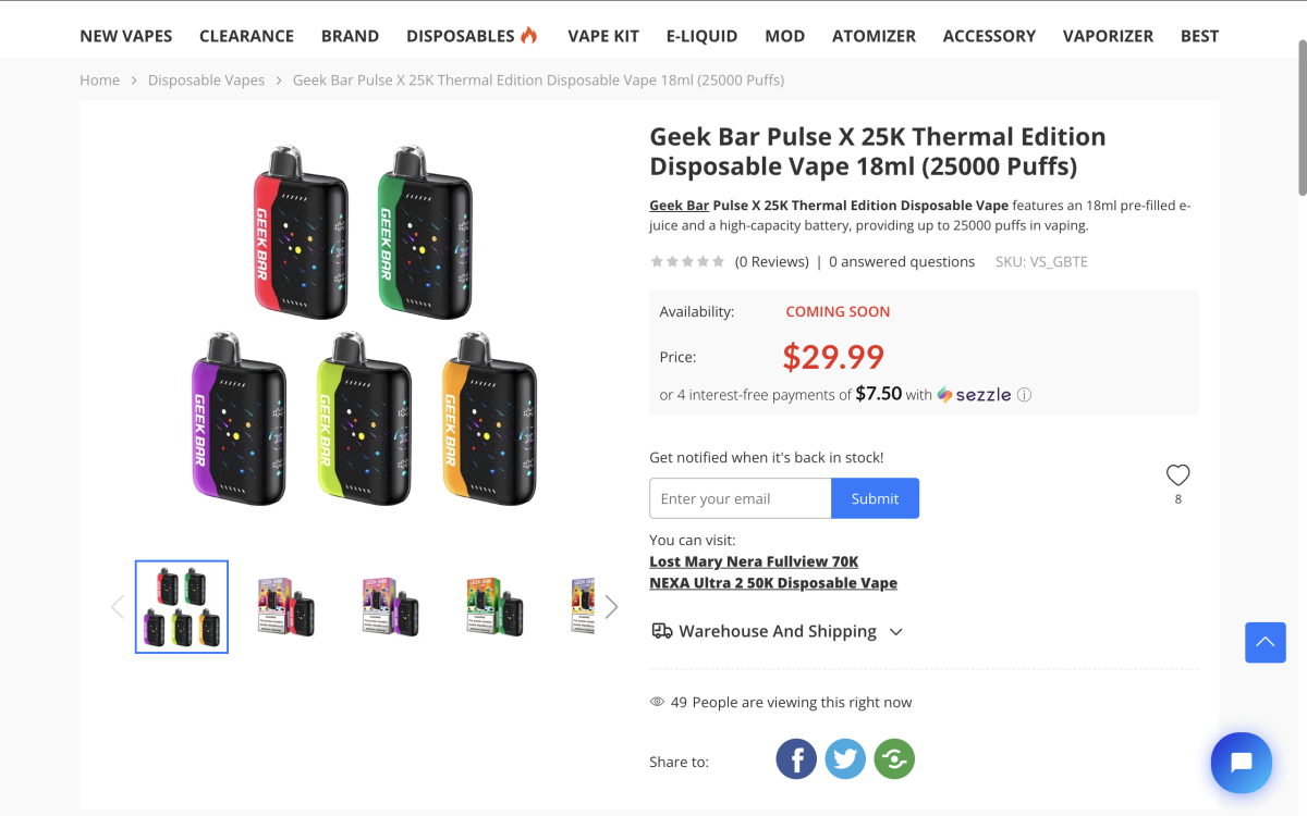 Geek Bar在美推出Pulse系列新品:增添热感变色设计,延续基础款配置