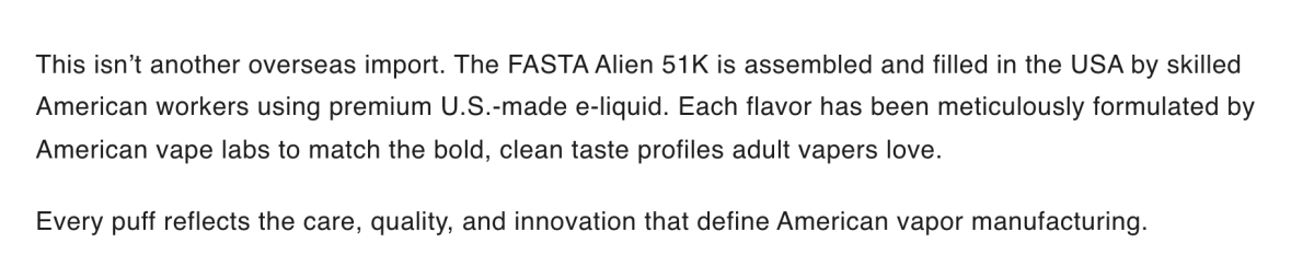 Product | FASTA Unveils New U.S. Offering, Citing “Made in USA” Status and Texas Compliance